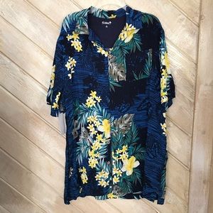 KS Island Hawaiian Shirt Men’s Large Floral Island